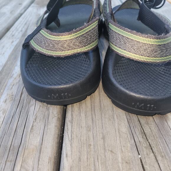 Chaco Z Cloud Sandals Men Size 11 Hiking Strappy Shoe Green Brown Walking Vibram - Picture 6 of 7